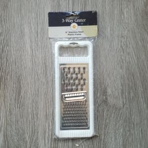 NWT 3-Way Grater, white, stainless steel